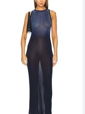 Cotton Citizen Navy ombre lightweight Rio Maxi Dress size L new with tags